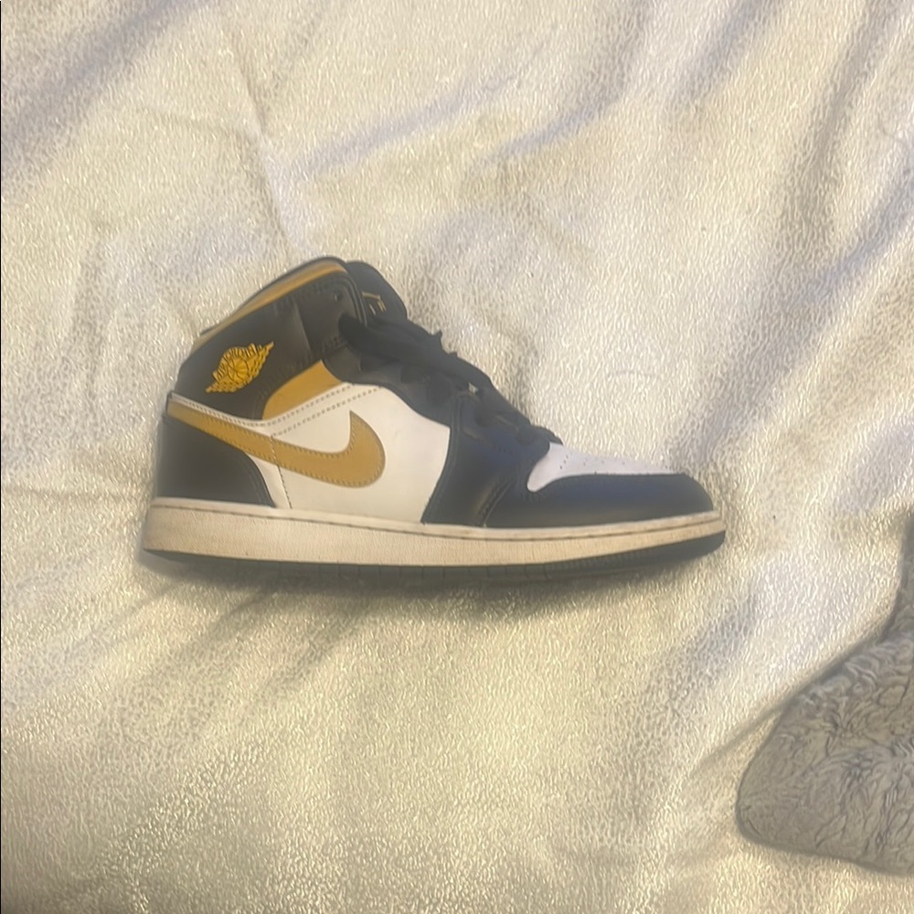 Black and Gold High-Top Sneakers
